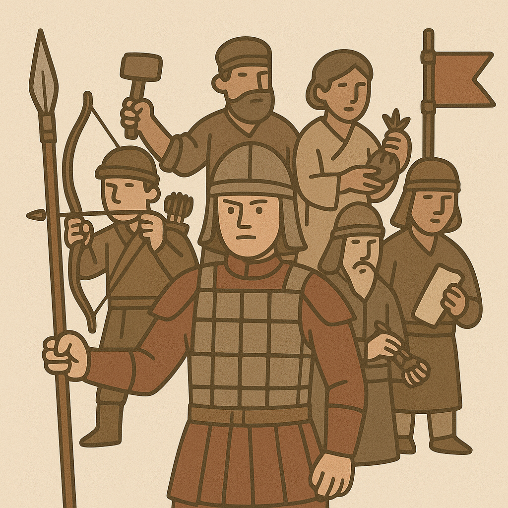 soldier with many supports