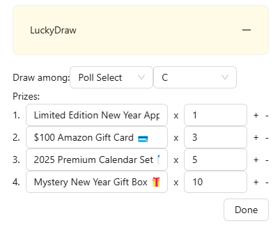 Illustration: A dashboard showcasing the LuckyDraw tool in action