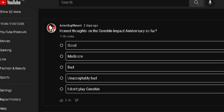 Youtube Poll